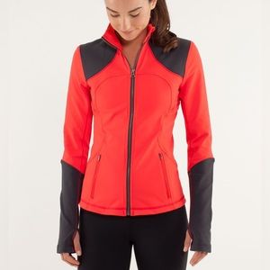 Lulu lemon Forme Jacket, Love Red/Deep Coal, Like New, Size 12